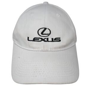 Lexus Strapback Hat White One Size Embroidered Adjustable Outdoor